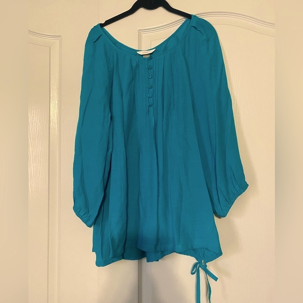 CJ Banks 3/4 Sleeve Pleated Shirt Women’s Size 2X